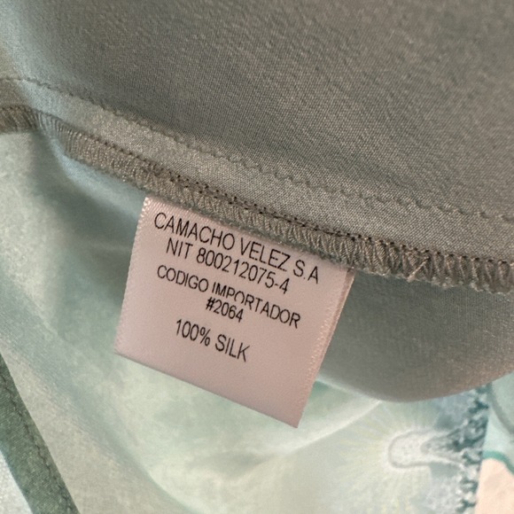 Beatriz Camacho Silk Top - Women's Size US 4 - Turquise Coral Pattern $255.50 - Picture 8 of 8